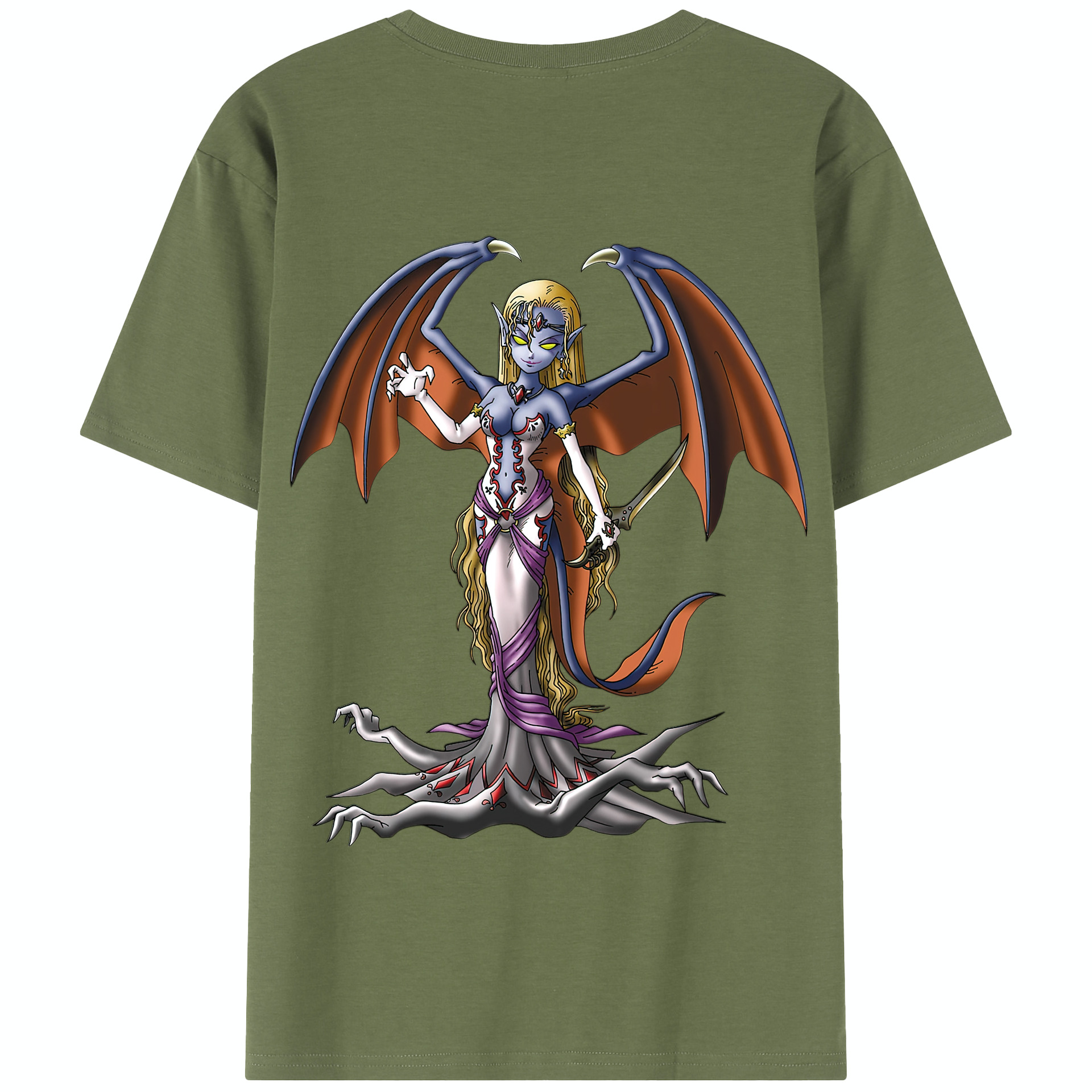 （画像用） ドラゴンクエスト Doragon Kuesuto Dragon Quest 綿100％半袖Tシャツ（背面プリント）